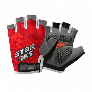 CR-051 GUANTES DE GYM CORTO EN GEL ROJO