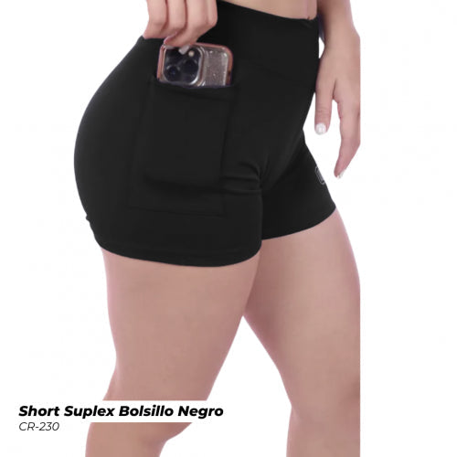 CR-230 SHORT SUPLEX BOLSILLO NEGRO