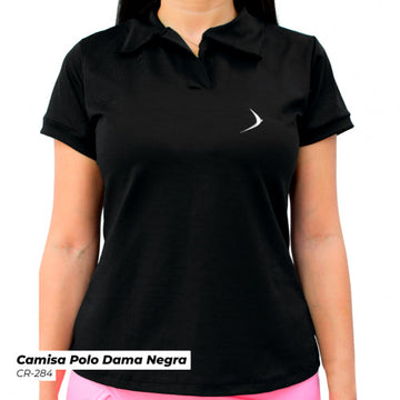 CR-284 CAMISA POLO DAMA -U- NEGRO
