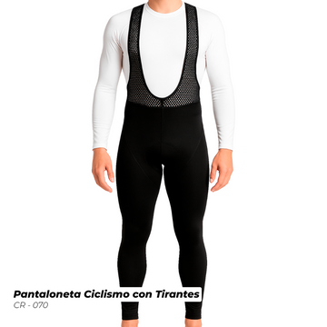 CR-070 PANTALON DE CICLISMO CON TIRANTES Y BADANA NEGRO