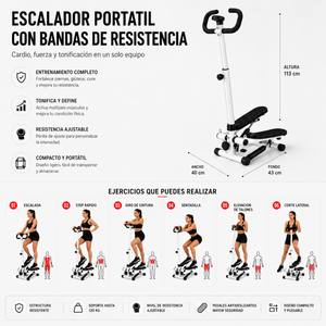 ESCALADOR PORTATIL CON BANDAS DE RESISTENCIA