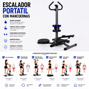 ESCALADOR PORTATIL CON MANCUERNAS