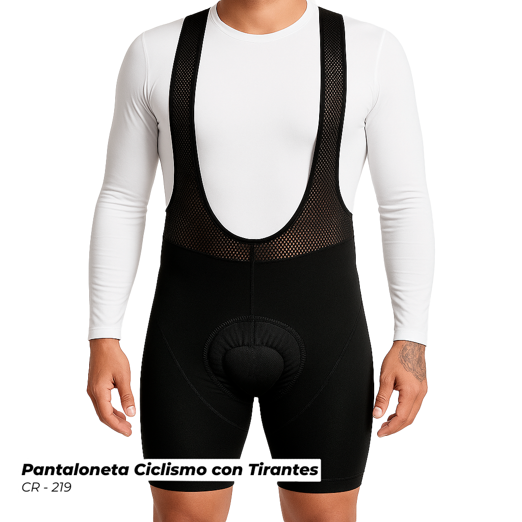 CR-219 PANTALONETA DE CICLISMO CON TIRANTES NEGRO