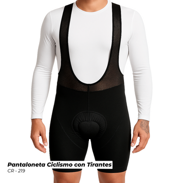 CR-219 PANTALONETA DE CICLISMO CON TIRANTES NEGRO