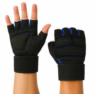 CR-449 GUANTES DE GYM CON MUÑEQUERA NEGRO