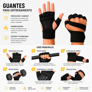GUANTES CALLERA DE GYM SIN DEDOS