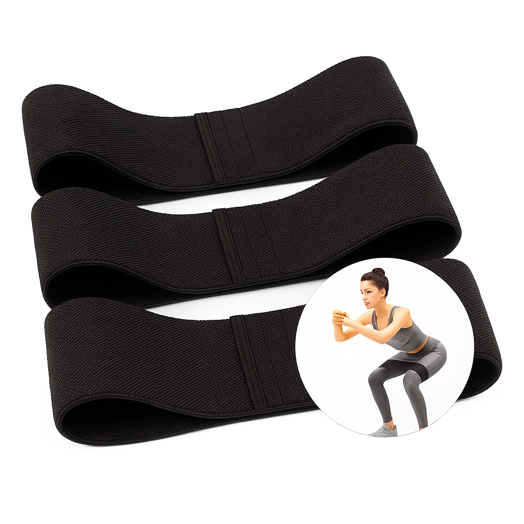 CR-499 SET BANDAS DE EJERCICIO EN TELA NEGRO