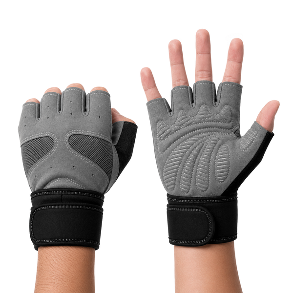 GUANTES DE GIMNASIO GRIS CON ANTIDESLIZANTE