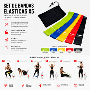 SET DE BANDAS ELASTICAS x5